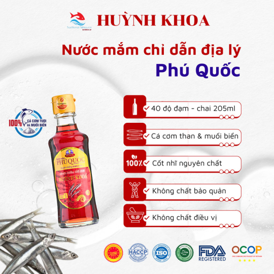 Nước mắm truyền thống Cốt Nhĩ 40 đạm Chai 200ml  và 205ml (Hộp 6 chai)