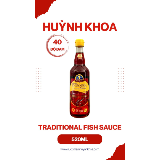 Nước Mắm Truyền Thống Cốt Nhĩ 40 đạm Chai 520ml