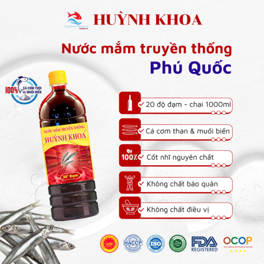 Nước mắm truyền thống 20 đạm chai 1L