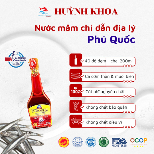 Nước mắm truyền thống Cốt Nhĩ 40 đạm Chai 200ml  và 205ml (Hộp 6 chai)