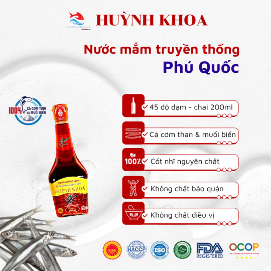 Nước Mắm Truyền Thống Cốt Nhĩ 45 Đạm Chai 200ml - 205ml (Hộp 6 chai)